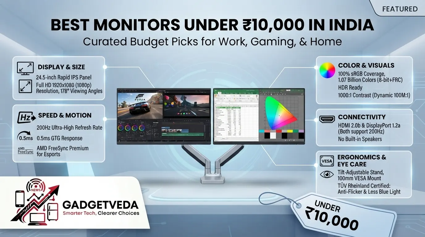 10 Best Monitors Under ₹10,000 in India [2026]