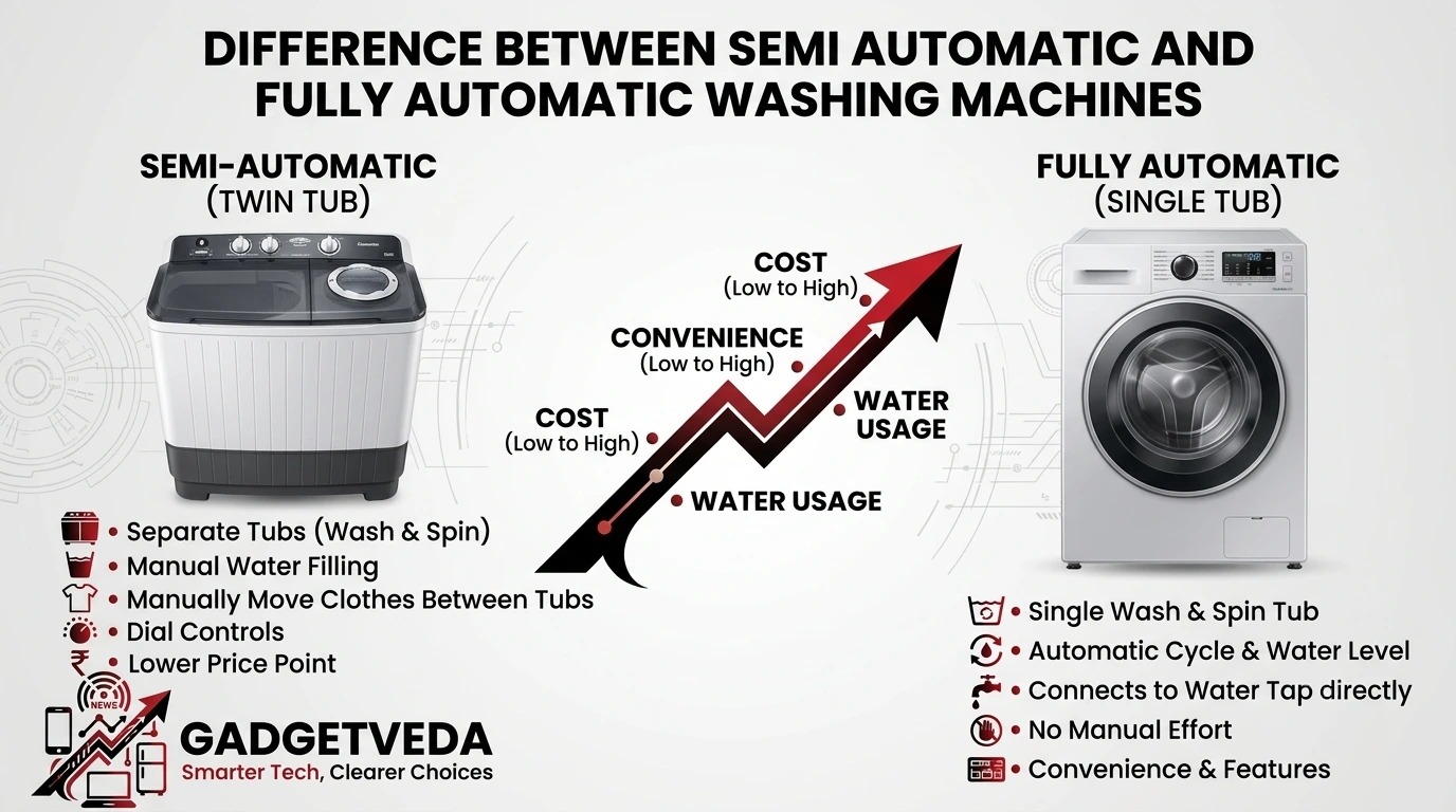 Difference Between Semi Automatic and Fully Automatic Washing Machine: Which Should You Buy?
